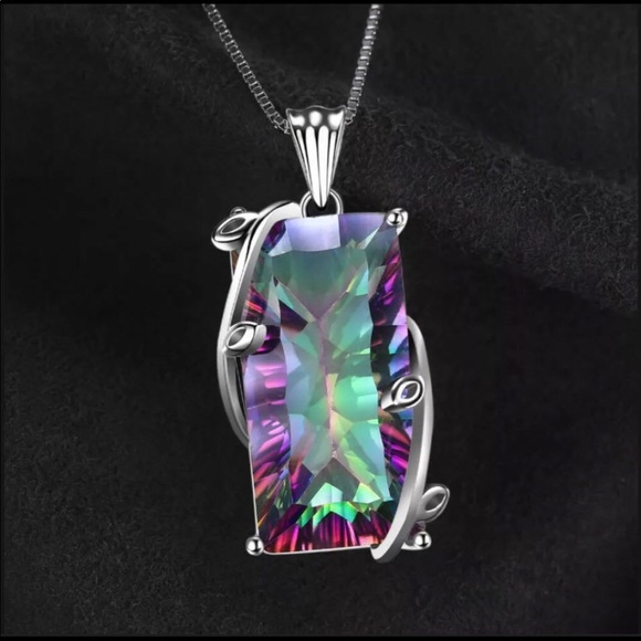 925 Silver Mystic Rainbow Topaz Necklace